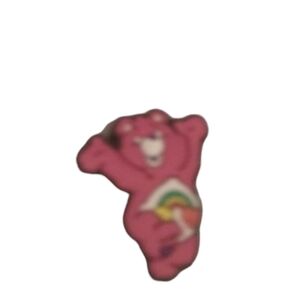 Happy Pink or Purple Rainbow Bear Shoe Charm